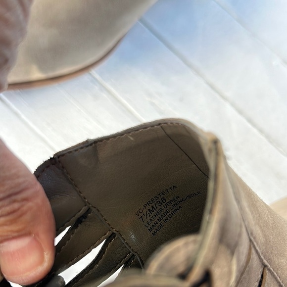 Vince Camuto women Gray Ankle Booties with Suede Finish and Decorative Lacing - Picture 8 of 8